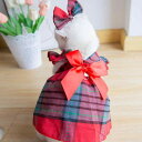 ペット服 猫 犬用 クリスマス 変身コスチューム 仮装 ワンピース ドレス チェック柄 ベロア キャミソール ティアード チュール レッド グリーン 多色展開 小型犬 中型犬 XS S M L XL(x2)