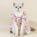 ペット用ワンピース 女の子 犬 猫 韓国風 薄手 春夏 レース 小花柄 綿素材 軽量 通気性 お散歩 普段着 カジュアル かわいい(x2)