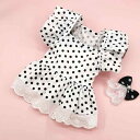 犬服 猫服 春夏 綿 ドット柄 プリンセスドレス 中小型犬向け お姫様ワンピース かわいい おしゃれ フォーマル お出かけウェア(x2)