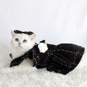 ペット服 犬 猫 ドッグウェア キャットウェア 韓国風 ツイード調 編み込み フリル袖 ワンピース かわいい おしゃれ お散歩 お出かけ ポリエステル素材 Aラ...