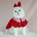 犬猫用 服 レッド 赤色 上品 エレガント レース ドレス チュールスカート ワンピース チェック柄 クリスマス パーティー フォーマル 衣装 小型犬 中型犬 ...