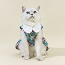 ペット服 犬猫用 春夏 薄手 襟付きシャツ 丸襟 ひまわり柄 綿 英国風 テディ ビション ポメラニアン シュナウザー ピンク イエロー グリーン 洋服 散歩 お出かけ(x2)