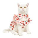 犬服 猫服 女の子 フリル袖 ワンピース 春夏 コットン 綿 チェック 花柄 ドット柄 トイプードル ビションフリーゼ 小型犬 猫用 カジュアル 普段着 お散歩 かわいい ドレス(x2)