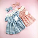 ペットウェア 女の子用 秋冬 ブルー ピンク パール襟 レース襟 上品 韓国風 ポリエステル素材 小型犬 中型犬 猫 犬用 お散歩 お出かけ ドレス セット(x...