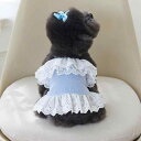 ペット服 犬 猫 女の子用 小型犬 中型犬 テディ ビション フレンチブルドッグ コーギー シュナウザー 春夏 レース ワンピース ドレス 綿混素材 花柄 ピン...