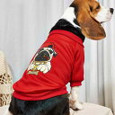 ペット用パーカー スウェット 秋冬 かわいい おしゃれ フレンチブルドッグ柄 レッド 犬服 猫服 ポリエステル製 暖かい 保温 ドッグウェア キャットウェア 散歩 お出かけ 部屋着