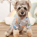 ペット服 犬 猫 兼用 スウェット トレーナー 二脚タイプ ニンジン宇宙船柄 グレー ポリエステル おしゃれ トレンド 普段着 散歩 部屋着