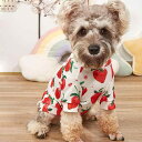 ペットウェア Tシャツ 小型犬 猫用 いちご柄 プルオーバー ポリエステル素材 伸縮性 インスタ映え かわいい お散歩 部屋着 春夏 犬服 猫服 トップス