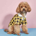 ペット服 犬 猫 ワンちゃん ネコちゃん用 春夏 定番 チェック柄 格子柄 ポロシャツ おしゃれ かわいい SNS映え 黄色 黒 ポリエステル お散歩着 普段着