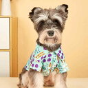 ペット用シャツ 犬猫兼用 かわいい インスタ風 おしゃれ プリント カラフルな柄 配色デザイン ポリエステル製 軽量 通気性 普段着 お散歩 お出かけ ドッグウェア キャットウェア 小型犬 中型犬