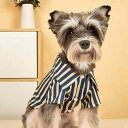 ペット服 犬猫兼用 ストライプ柄 シャツ ブリティッシュスタイル おしゃれ 上品 ポリエステル ダークカラー 小型犬 中型犬 普段着 お散歩 お出かけ