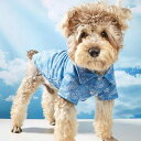 ペットウェア 小型犬 猫用 春夏 デニム風 シャツ 民族風プリント ポリエステル素材 おしゃれ カジュアル かわいい お出かけ 散歩用 ドッグウェア キャットウェア