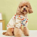 ペットウェア 猫 犬 兼用 秋冬 幾何学柄 トライアングル模様 エスニック ボア フリース スウェット 保温性 暖かい ポリエステル製 あったか ふわふわ プルオーバー 普段着