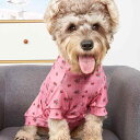 Tシャツ 犬服 猫服 小型犬用 ドッグウェア キャットウェア 2本足 インスタ風 かわいい ピンク 花柄 ポリエステル素材 ペット用 お散歩 普段使い
