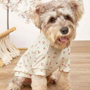 Tシャツ ペット 犬服 猫服 さくらんぼ柄 フルーツ柄 ベージュ地 ポリエステル プルオーバー 二足服 かわいい おしゃれ お散歩 普段使い