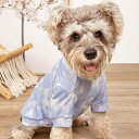 ペットウェア 犬猫兼用 春夏 Tシャツ カットソー ポリエステル素材 快適 通気性 伸縮性 ストレッチ リブ 青空グラデーション柄 カジュアル 普段使い お散歩