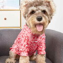 ペット服 小型犬 猫 Tシャツ ヒョウ柄 レッド 伸縮性 ポリエステル お散歩 お出かけ 普段着 部屋着 カジュアル おしゃれ ワンちゃん ネコちゃん