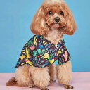 ペットウェア 猫犬兼用 リゾート風 春夏 パームリーフ柄 ボタニカル柄 アロハシャツ ポリエステル製 軽量 通気性 お散歩 旅行 普段使い トップス