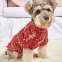 ペット服 猫 犬 トレーナー プルオーバー 快適 かわいい おしゃれ 秋冬 クリスマス イベント ポリエステル レッド 雪の結晶柄
