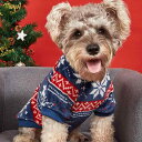 ペットウェア 犬服 猫服 秋冬 クリスマス柄 総柄 パーカー 暖かい 防寒 シンプル おしゃれ 快適 ポリエステル ダークブルー トナカイ 雪柄 普段使い 部屋着 お散歩