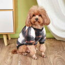 ペットウェア 犬服 猫服 ユニセックス 秋冬 防寒 フリース 裏ボア もこもこ あったか 保温 かわいい チェック柄 スウェット トレーナー 散歩 お出かけ ポリエステル