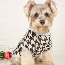 ペットウェア 猫 犬兼用 白系 ブラウン 千鳥格子柄 フリース スウェットシャツ トレーナー 防寒 保温 もこもこ 小型犬 中型犬用 インスタ風 おしゃれ カジュアルウェア