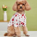 Tシャツ 猫 犬 兼用 ペットウェア 春夏 ストロベリー柄 フルーツ柄 おしゃれ かわいい ポリエステル製 快適 通気性 軽量 お散歩 普段使い