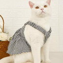 ワンピース 犬服 猫服 春夏 小型犬 テディ ビション ポメラニアン かわいい おしゃれ キャミソール チェック柄 ドレス ポリエステル モノトーン 白黒 お散歩 お出かけ 普段着