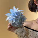 ヘアアクセサリー レディース チャイナ風 アジサイ フラワー 髪飾り ヘアクリップ サイドクリップ 結婚式 ブライダル まとめ髪 撮影用 古風 樹脂製 韓国風 春 青 紫 ピンク