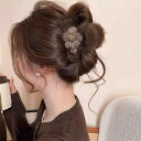 ヘアアクセサリー ヘアクリップ レディース 秋冬 高級感 花柄 フェイクファー バンスクリップ まとめ髪 アップヘア 後頭部 髪留め 大人かわいい 韓国風 上品 ブラウン ピンク ベージュ アイボリー