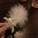 ヘアクリップ レディース 羽根 パール ふわふわ サイドクリップ リゾート エレガント 個性的 古風 漢服風 撮影用 スイート 森ガール風 秋冬 ホワイト(x2)