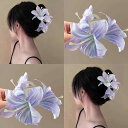 ヘアクリップ レディース 立体的な百合の花 バンスクリップ 後ろ髪用 高級感あふれる 華やか 大人可愛い 髪飾り(x2)