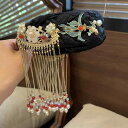 ヘアアクセサリー レディース カチューシャ ヘッドバンド レトロ ヴィンテージ エスニック アジアン オリエンタル 個性的 タッセル ラインストーン 合金 ブラック ブライダル 花嫁 結婚式 パーティー フォーマル 上品 エレガント 高見え