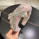 ヘアアクセサリー レディース 秋冬 カチューシャ ヘアバンド ヘアクリップ リボン 蝶結び フリンジ タッセル 高級感 ライトラグジュアリー ラインストーン ジ...