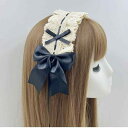 ボンネット ヘッドドレス レディース ロリータ リボン ヘアアクセサリー ゴシック ダーク スウィート 甘ロリ 量産型 地雷系 イベント コスプレ 髪飾り 布製 多色展開 レトロ