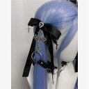 ヘアクリップ ロリータ 地雷系 ゴシック 蝶々モチーフ ツインテール ペア ファー かわいい ブラック ブルー 春夏