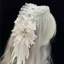 ボンネット ヘアアクセサリー レディース 女性用 ロリータ ゴシック ヘッドドレス サブカルチャー 翼 羽毛 星 十字架 蝶結び パンク コスプレ 布製 カチュ...