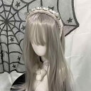 カチューシャ レディース 地雷系 サブカルチャー ダーク ゴシック パンク ロック 病みかわ スタッズ 十字架 ファー もこもこ ヘアバンド ハンドメイド モノトーン