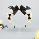 ヘアアクセサリー レディース ロリータ ゴシック ハロウィン かわいい メイド 悪魔 カチューシャ イベント コスプレ 仮装 ドール風 秋 布製 ファッション小物