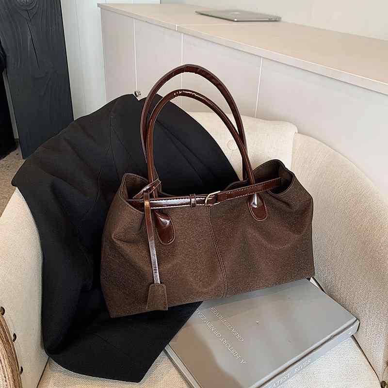 トートバッグ レディース レトロ カジュアル 大容量 マット質感 ショルダーバッグ 手提げ鞄 PUレザー 横型 スクエア マグネット開閉 普段使い デイリーユース(x2)