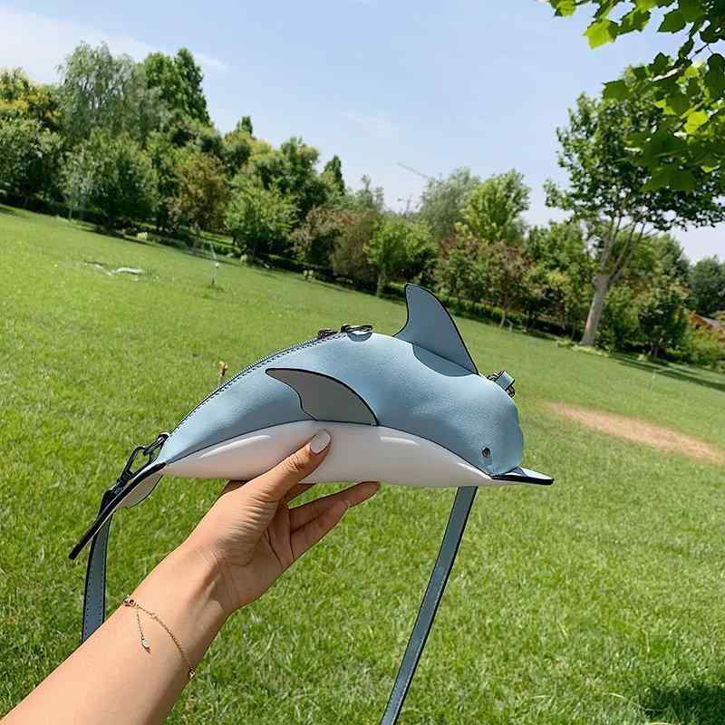 ショルダーバッグ レディース かわいい イルカ モチーフ おしゃれ 個性的 ミニ ポシェット 斜め掛け 合..