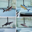 車用 バックミラー 吊り下げマスコット サメ マグロ イルカ かわいい アニマルモチーフ プラスチック製 車内装飾 インテリア アクセサリー
