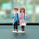 車用 置物 カップル ダッシュボード 飾り かわいい キャラクター フィギュア 車内装飾品 プラスチック製