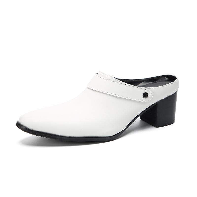 サンダル メンズ 男性 カジュアル 普段使い ビーチ アウトドア 夏用 本革 レザー ゴム ラバー ソール ホワイト 白色 スリッパ 快適 シンプル おしゃれ