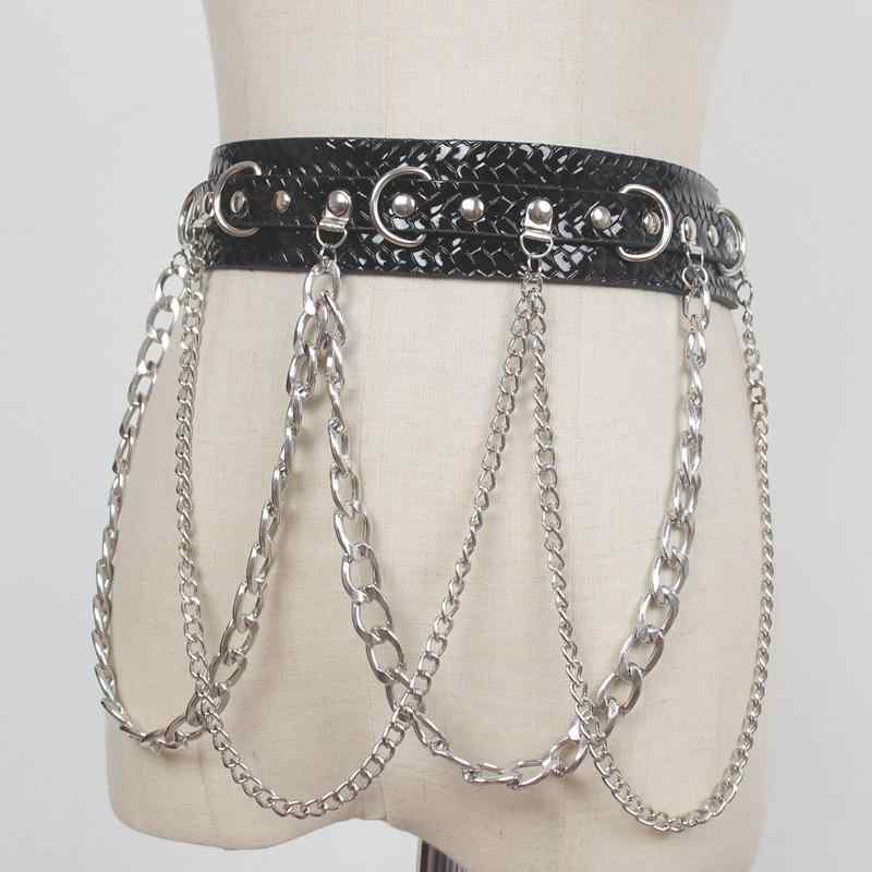 ベルト レディース ウエストチェーン 合皮 タッセル飾り 黒 レトロ スーツ ワンピース スカート ボトムス 春夏 ウエストマーク