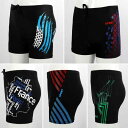 競泳水着 メンズ ボクサータイプ 男性用 スポーツ ジム トレーニング プール ビーチ 温泉 競技用 スイムパンツ 速乾性 通気性 耐久性 ポリエステル ポリウレタン 厚手 プリント スイムウェア 水泳パンツ