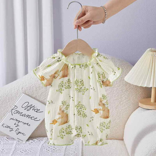 ロンパース カバーオール 女の子 ベビー 新生児 女児 春夏 フレンチテイスト うさぎ柄 通気性 薄手 ガーゼ素材 綿 半袖 前開き スナップボタン 韓国風 普段使い お出かけ 快適 肌触り グリーン ロンパース カバーオール 女の子 ベビー 新生児 女児 春夏 フレンチテイスト うさぎ柄 通気性 薄手 ガーゼ素材 綿 半袖 前開き スナップボタン 韓国風 普段使い お出かけ 快適 肌触り グリーン