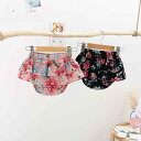 ベビー 女の子 スカッツ キュロット 春夏 薄手 コットン 綿 小花柄 フローラル かぼちゃパンツ ショート丈 ブルマ一体型 韓国風 かわいい 普段着 お出かけ