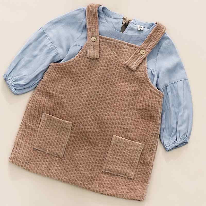 ジャンパースカート 女の子 キッズ ベビー コーデュロイ 綿 裏起毛 厚手 あったか かわいい 春秋冬 重ね着 レイヤード お出かけ 普段使い カジュアル 無地