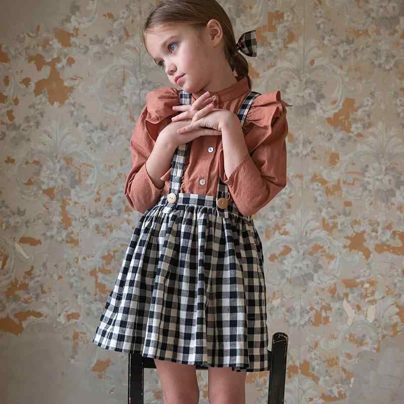ジャンパースカート キッズ 女の子 ベビー クラシック 黒白 チェック柄 サロペットスカート 調節可能 ストラップ Aライン フレア 綿混 カジュアル スクール ふんわり 春秋